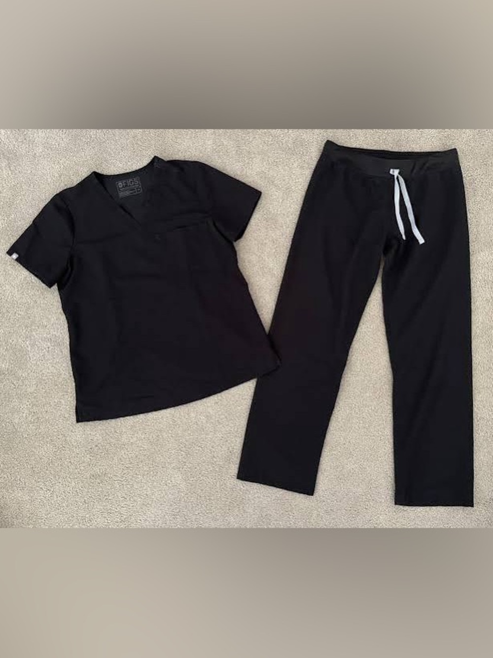 FIGS Technical Collection Top and Pant Set Black Healthcare Size X Small